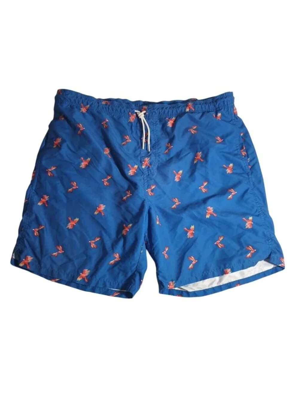 Old Navy Mens Large Swim Trunks Parrots Elastic Waist Mesh Lining Beach Summer